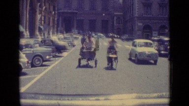 1962: two men racing on empty roads with their own cycles. VATICAN CITY