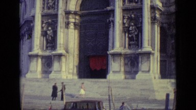 1962: Large and Complex Building with Amazing Architecture on Shore of Lake