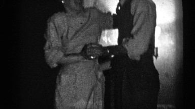 1947: A Happy Couple Making a Funny Dance in a Party Illinois