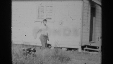 1947: a person is walking in the garden ILLINOIS