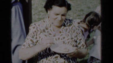 1950: the fatty and fair women sitting and eating the food NEW YORK