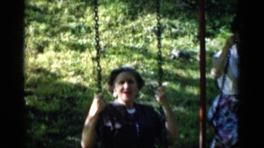 1951: the two girls moving back and forth on the wonderful swing NEW YORK