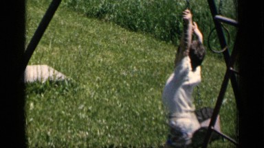 1951: child playing in the playground NEW YORK