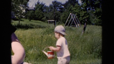 1951: boy walking outside NEW YORK
