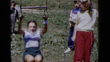 1951: the children are playing together in the beautiful park NEW YORK