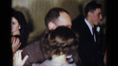 1954: a lovely couple dancing and having fun at a huge celebration NEW YORK