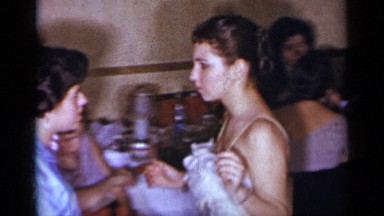 1954: pretty woman dances at a gathering NEW YORK