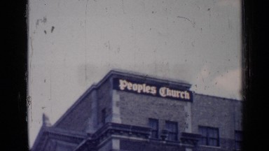 1957: the church located center main city near main road round of people CHICAGO