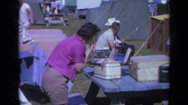 1959: people gathered together outdoors spending quality time with each other