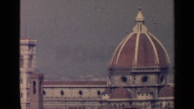 1960: Roof of a Huge Intricately Decorated Building on a Cloudless Day Rome