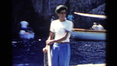 1960: many peoples are came for vacation and riding in the boat ROME ITALY