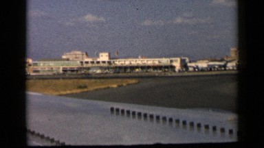1960: a large airplane moving slowly along the runway in the terminal VATICAN