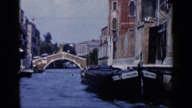 1960: people travelling in a boat VENICE ITALY