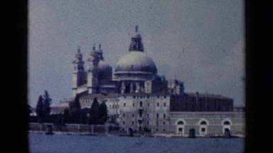 1960: Beautiful View of Historic Monument with People in Front, Venice Italy