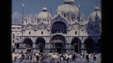 1960: a magnificent and beautiful mosque with a lot of people in front of it