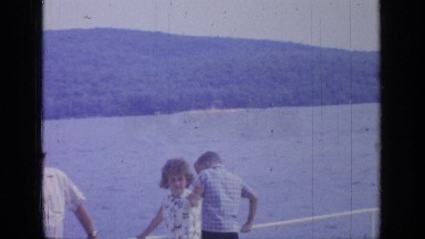 1964: the children and their family members are standing on the ship GREENWOOD