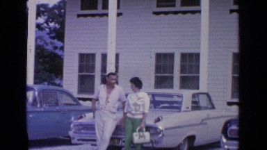 1964: people are standing near car GREENWOOD LAKE NEW YORK