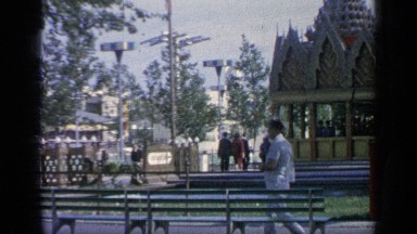 1964: person walking and looking around while morning WORLDS FAIR NEW YORK