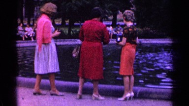 1961: People Gathered Around Lake Switzerland