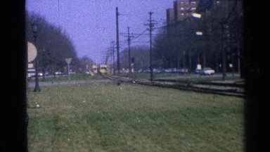 1965: two yellow street cars passing each other OHIO
