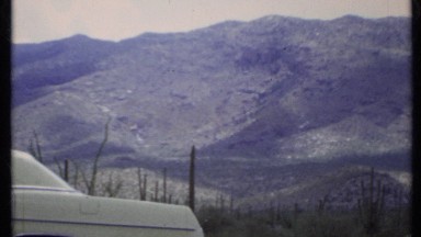 1971: the vehicle is standing near the mountains without people CALIFORNIA