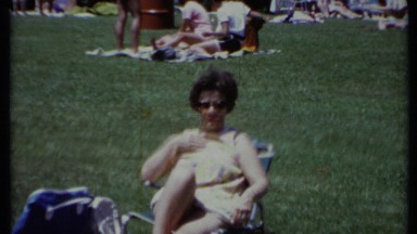 1971: people are sunbathing and socializing in a park CALIFORNIA