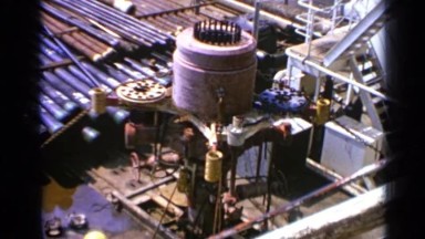 1970: Engineer Climbing Stairs in Industrial Workplace