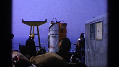 1970: people are travelling in a ship UNITED KINGDOM