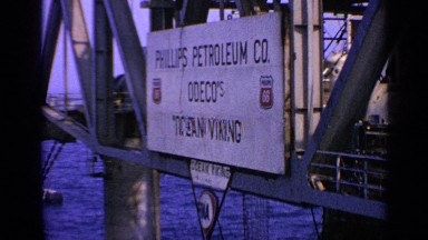 1970: an oil rig belonging to philip's company located in the middle