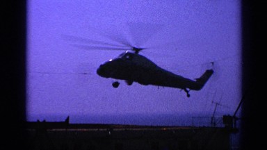 1970: Helicopter Landing at Empty Airfield in United Kingdom