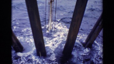 1970: pulling out from the ocean with huge vehicles UNITED KINGDOM
