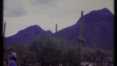 1971: a family enjoys their vacation together relaxing in the desert