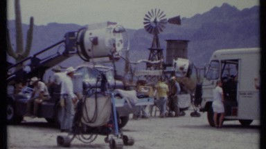 1971: many peoples are doing their work and busy at the morning CALIFORNIA