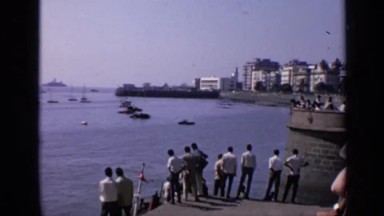 1970: People Standing on the Banks of the River India