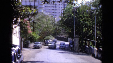 1970: riding through city streets. INDIA