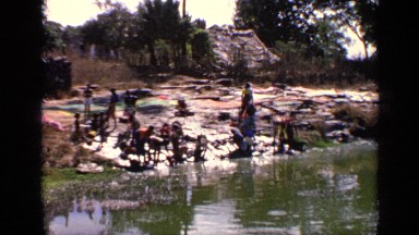 1970: peoples are used to wash their cloths in the freshwater river INDIA