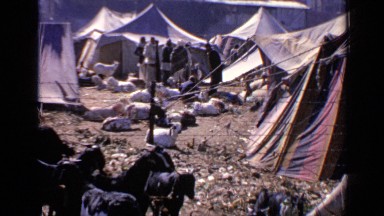 1970: windy desert where camps are set up for goat hoarders to rest and care for