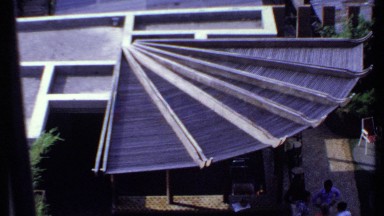1969: Aerial View of a Beautiful Outdoor Gathering of People Enjoying