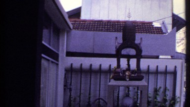 1969: Lady Exited Building During Morning in Thailand