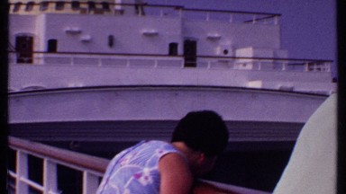 1969: peering over railing BAHAMAS