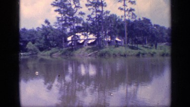 1968: taking in the views from the dock by the river FLORIDA