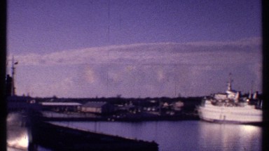 1969: panoramic view of a harbour featuring ships of different sizes BAHAMAS