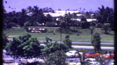 1969: stadium no crowd in front of it cars are placed in front of it BAHAMAS