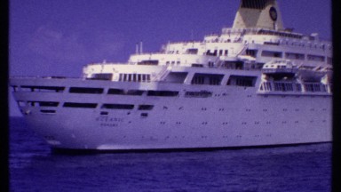 1969: outer view of the ship in the sea where the time is morning BAHAMAS
