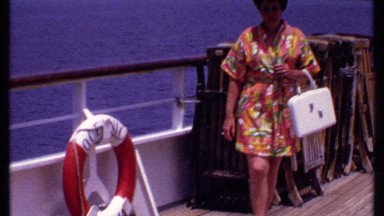 1969: woman on deck of cruise ship BAHAMAS