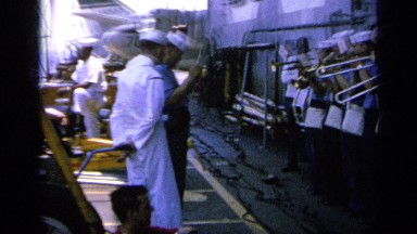 1963: Military Band Performing in Greece with Drums, Horns, and Uniforms