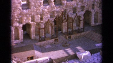 1963: The beautiful architecture of a landmark building with sunlight bathing