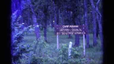 1968: a view of the entrance and the entrance sign at camp mohawk FLORIDA