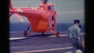 1962: Watching Helicopter Landings on Aircraft Carrier Deck in Italy