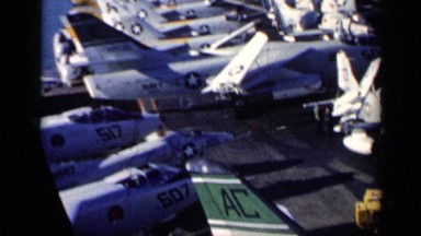 1962: American Fighter Jets Parked on Aircraft Carrier Near Cuba